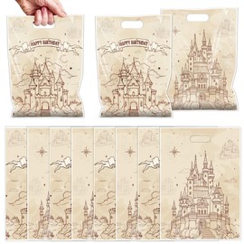 Aposwow Wizard Party Favor Bags - Vintage Castle Birthday Goody Candy Gift Favor Bags Wizard School Themed Snacks Treat Party Supplies Birthday Decorations