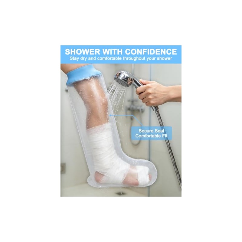 1 Pack Waterproof Lower Leg Cast Cover for Shower and