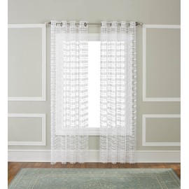 RENAISSANCE HOME FASHION Amelia Macrame Grommet Panel, 54" X 63", Color White