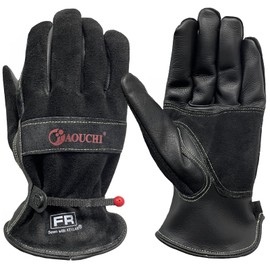 AOUCHI Leather Work Gloves for Men Women with Cotton Lining, Large Thorn Proof Cactus Gardening Yard Work Gloves for Rose Pruning, Heavy Duty Gloves for TIG/MIG Welding, Construction, Chainsaw, Rigger