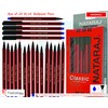 NATARAJ 20 x 0.7mm Fine Tipped Classic BLACK Ballpoint Pens