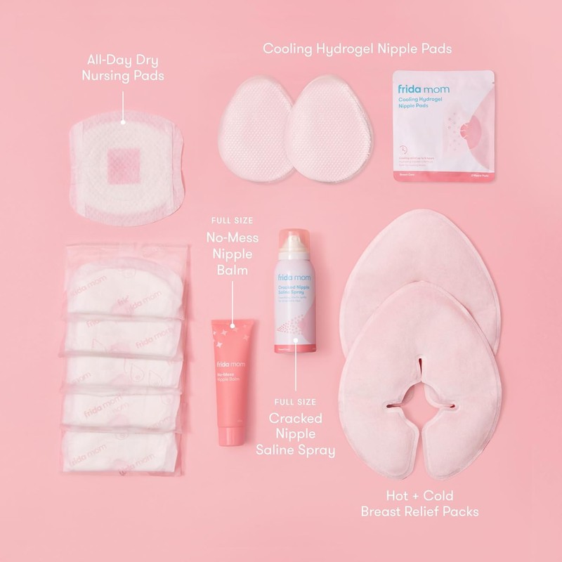 Frida Mom Breastfeeding Survival Kit for Nursing Moms, Reusable Hot+Cold
