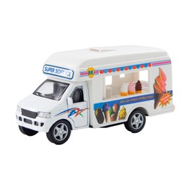 D.A.Y. Republic Diecast, White Ice Cream Van, Highly Detailed Interior with Openable Back Doors, Perfect for Kids Gifts, Scale Toy for Boys and Girls