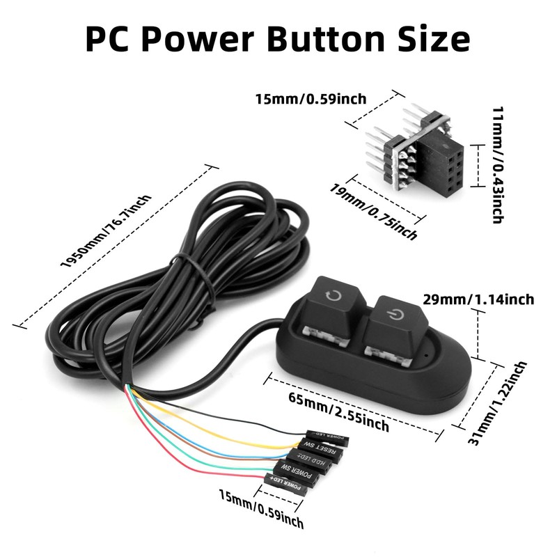 Power Switch for Desktop Computers Binghe PC Power Button PC