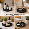 Rayakt 18cm Black Round Tray Decorative for Home Office