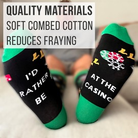 I'd Rather Be at the Casino Socks - Text on bottom of the socks