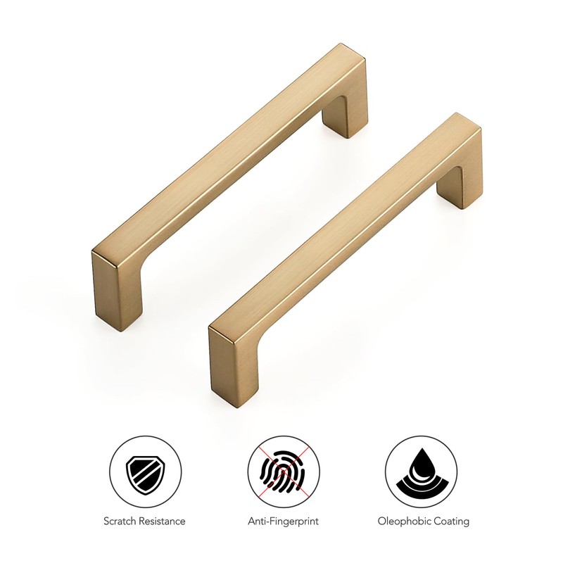 Ravinte 5 Pack Solid 3-1/2 Inch Kitchen Square Cabinet Handles