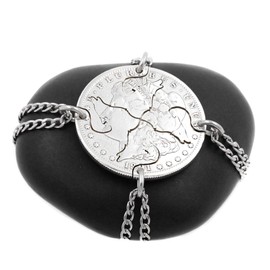 4 Piece Wolves Necklace, BFF Gifts, Best Friends Jewelry, Family Necklace, Hand Cut Coin, By NameCoins