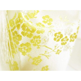 Buddhist Urn, 2.5 inch, Plum, Yellow, Cover Bag Only, Includes Kaimyo Seal, Memorial Urn Cover, Silk Bone, Includes Kaimyo Seal