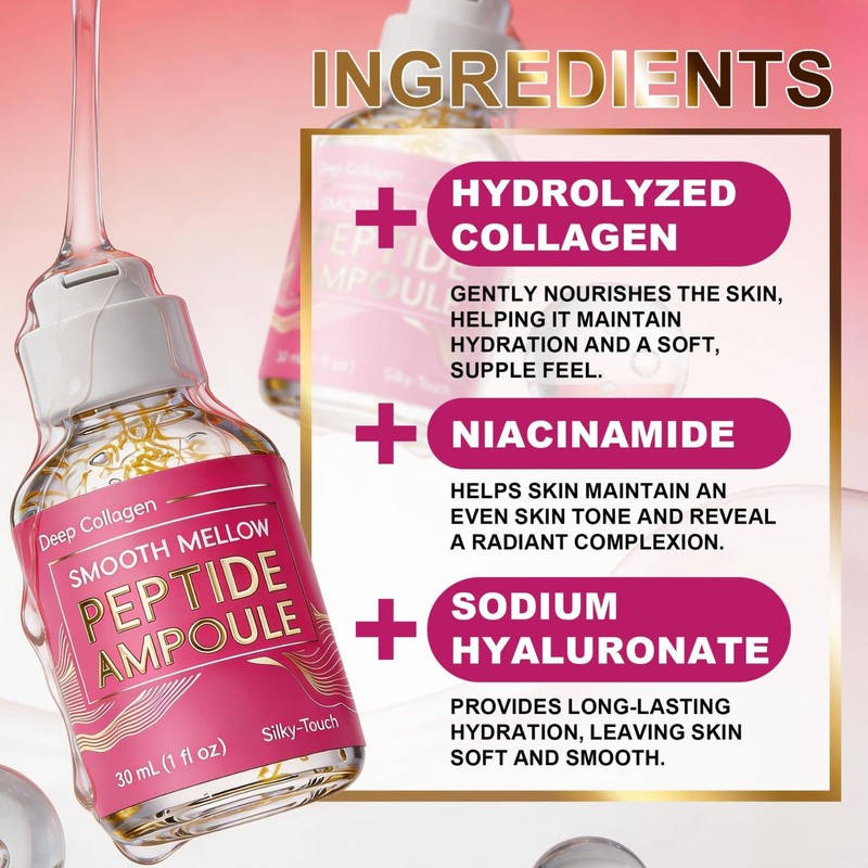 Silk Peptide Intensive Lifting Ampoule, Deep Collagen Peptide Ampoule 30ml
