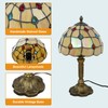 VirtueKing Tiffany Table Lamp Beige Lamp with Colorful Beads Bedside