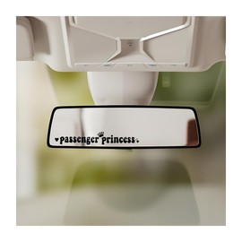 TNAIYH Passenger Princess Car Sticker, 3PCS Funny Cute Vehicle Rearview Mirror Window Decals, Auto Vanity Mirror Decorative Accessories for Women Girls, Universal for SUV RV Truck (Black)