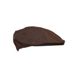 WALKER AND HAWKES - Premium Olive 100% British Millerain Waxed Cotton Belton Flat Cap Unisex - Brown - M (58cm)