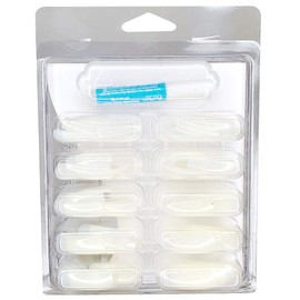 ForPro Professional Collection Evolution Nail Tips, Artificial Manicure Tips for Acrylic Nails, Full Contact, Gentle C Curve, 100-Count Tray (10 Each Size 1-10) w/Nail Glue
