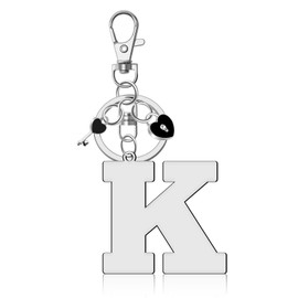 Ximalun Letter Keyring for Women Men Alphabet Initial Letter A-Z Keychain Initial Letter Pendant with Key ring Initial Letter Keyring Charm for Key Purse Handbag Backpack