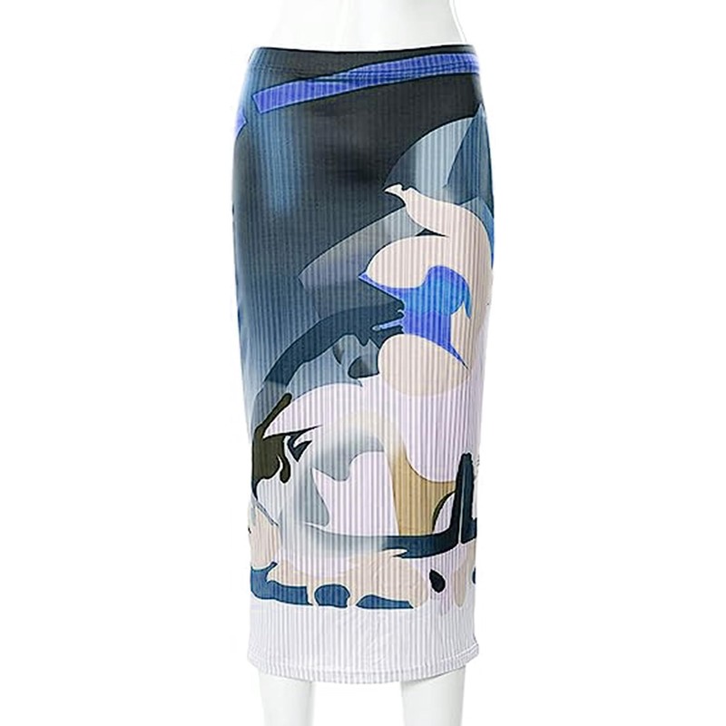 Avanova - Falda midi plisada de cintura alta para mujer,