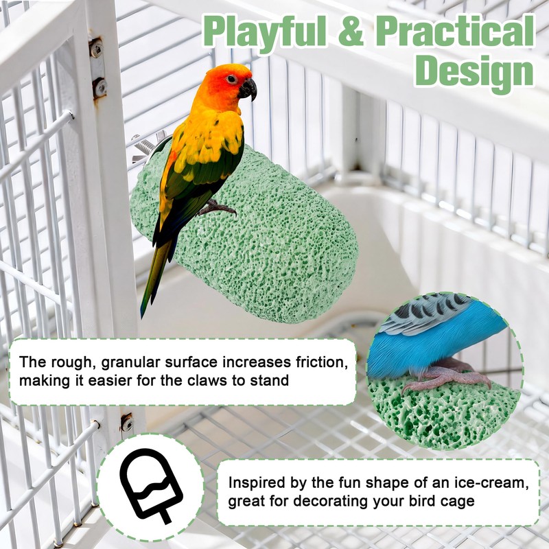 4 Pcs Bird Beak Grinding Stone, Resin Bird Perch Stand,