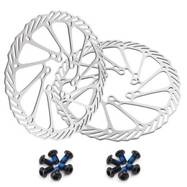 Bicycle Brake Disc 160/180/203 mm Pack of 2 Stainless Steel Bicycle Brake Discs with 12 Screws for Most Bicycles Road Bike Mountain Bike BMX MTB (180 mm)