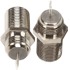 Fohevers Pack of 2 F-type Female Coaxial Connector Panel Mounted Female Socket Solder Connector Adapter F-type RF Coaxial Adapter for FM/AM/Radio DAB Antenna TV Antenna WiFi Video