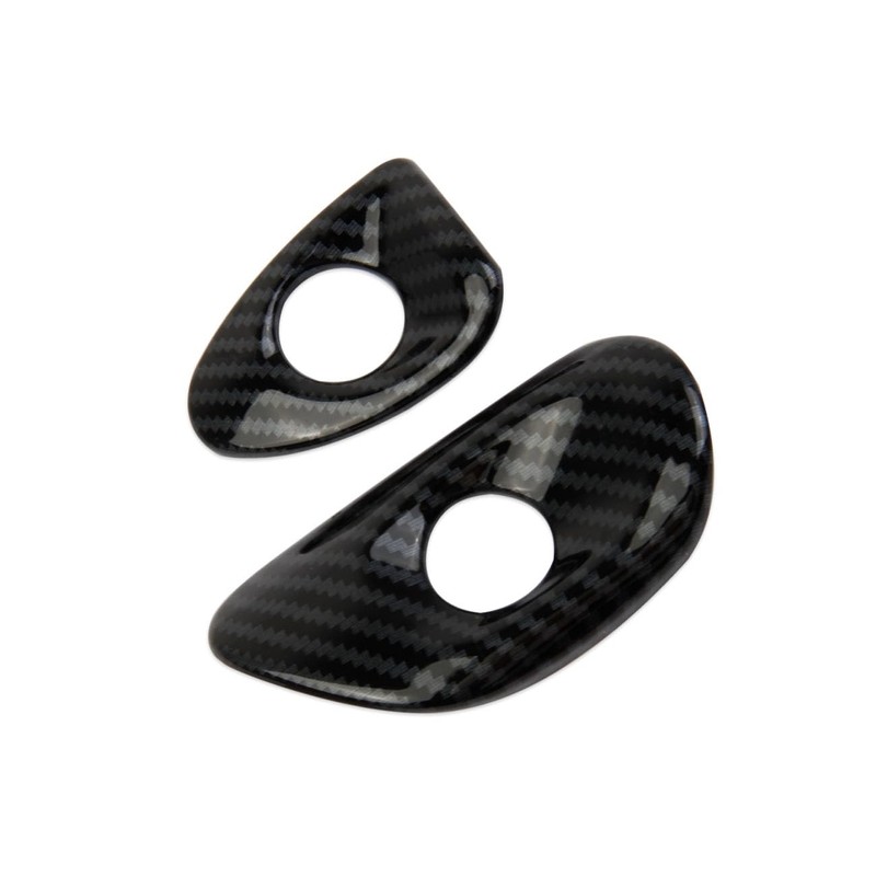 Fewshaw Carbon Fiber Style Interior Door Handle Button Trims Cover