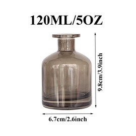 150ML/5OZ Empty Refillable Glass Diffuser Bottles Aromatherapy Jar Essential Oil Perfume Container Fragrance Accessories DIY Crafts Decor for Home and Office(Amber)