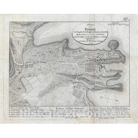 Historic Map : Sydney, New South Wales, Australia, Lesueur and Boullanger, 1808, Vintage Wall D?or : 24in x 18in