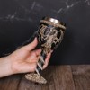 OTARTU Stainless Steel Medieval Dragon Chalice Goblet, Gothic Dragon Skeleton
