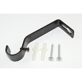 Curtain Rod Holder for Curtain Rods Black with Screws 19 mm