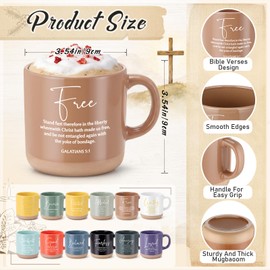 36 Pcs Christian Church Gift 13oz Coffee Mug Journal Pen, Vivid