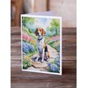 Caroline's Treasures English Foxhound Spring Path Greeting Cards Pack of