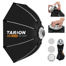TARION Foldable Octagonal Softbox 35.4in(90cm): Quick 1-Step Setup Bowens Mount Softbox Octabox with Grid & 2-Layer Soft Lighting Diffusers, Octbank Soft Box Umbrella for Photography SOFTBEAM OC-90F