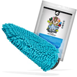 Nuke Guys XL Chenille Wash Mitt - Car Wash Glove Made of Ultra Soft Microfibres - Microfibre Wash Mitt - For Lint-Free and Scratch-Free Car Wash - Light Blue