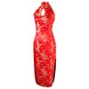 7Fairy Women's Wedding Red Dragon Halter Backless Long Chinese Dress