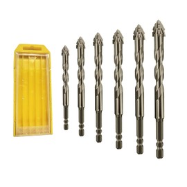 Four Bladed Serrated Eccentric Drill Bit (4/5/6/8/10/12mm) for Stone, Glass, Concrete, Wood, Brick, Metal,Multi Functional Super Hard Bevel Head Eccentric Drill bit