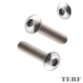 TERF® M8 X 50mm Hex Socket Cap Button Head Machine Screws Stainless Steel A2 (304) Machine Screw M8 (8mm) X 50mm Allen Key Hexagonal Socket Button Head Bolts - Pack of 10