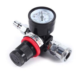 Pressure Regulator Valve Pressure Reducing Valve 1/4" Regulator 0-145PSI Air Compressor Parts Air Regulator Compressor Pressure Regulating Valve Safety Valve 1/4 Fitting Air Pressure Adjustment