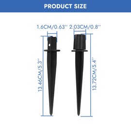 8 Pcs 5.3 Inch Solar Light Stakes Landscape Light Stakes Metal Replacement Spike Stakes for Garden Pathway Yard Ground Lights Patio Lamps Pole Umbrella Outdoor