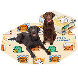 PJYucien Reusable Pee Pads for Dogs, 24'' Per Side 62'' Diagonal Octagonal Washable Puppy Pads, Designed for 24'' Width 8 Panels with All Height Playpen,Couch, Crate, Bed, Sofa.