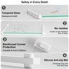 2Pcs Glass Cutting Boards for Kitchen(12x16" & 12x8"),Clear Tempered Glass