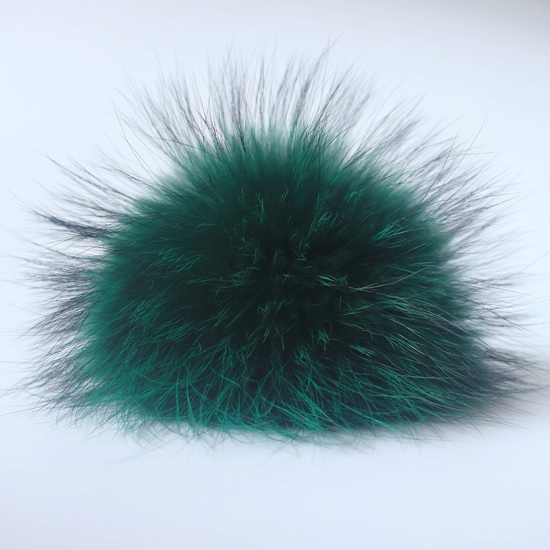 [Fosrion] Large Genuine Raccoon/Fox Fur Pom Pom Keychain Bag Charm