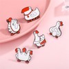 TILEZE Cute Cartoon White Goose Enamel Pins Fun Goose Dance