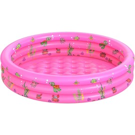 Inflatable Paddling Pool, 100 x 40 cm Swimming Pool, Inflatable Children's Pool, 3 Rings Paddling Pool, Portable Bathtub, Inflatable Baby Swimming Pool