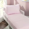 Everyday Kids 4 Piece Toddler Bedding Set - Solid Pink