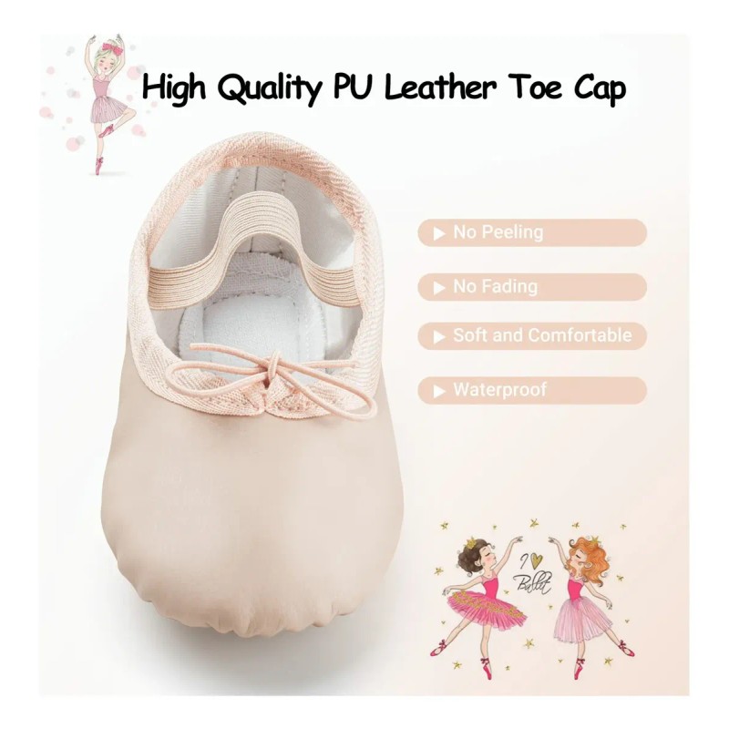 Zapatos De Ballet Para Niña Y Mujer, Piel De Pu