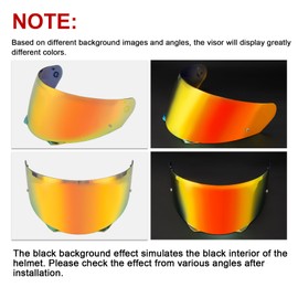PSLER i90 Visor - i90 Helmet Tinted Visor HJ-33 Face Shield Motorcycle Helmet Visor for i90 HJ-33,Deep Gold Red