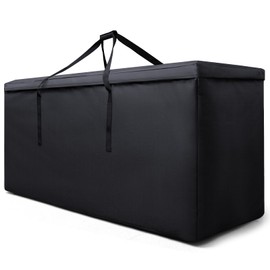 skyfiree Waterproof Outdoor Cushion Storage Bag Heavy Duty 600D Patio Cushion Storage Bag Extra Large Cushion Sorage Bags for Patio Furniture with Zipper and Handle, 65 x 20 x 28 Inch, Black