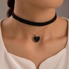 JIHUOO 2 Pcs Chunky Heart Choker Necklaces Love Heart Chokers