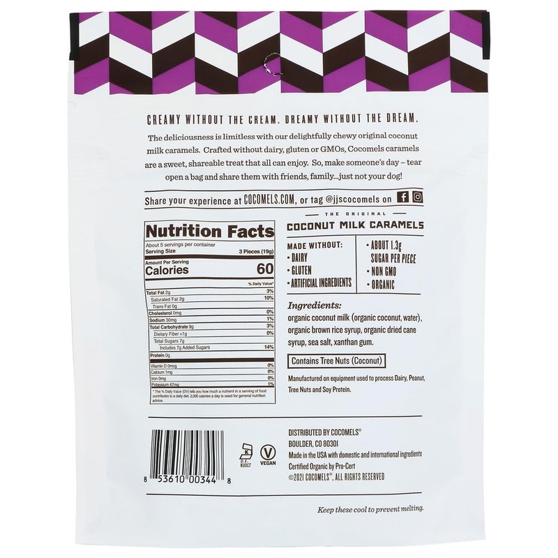 Cocomels Coconut Milk Caramels Original 3.5 oz (Pack of 6)
