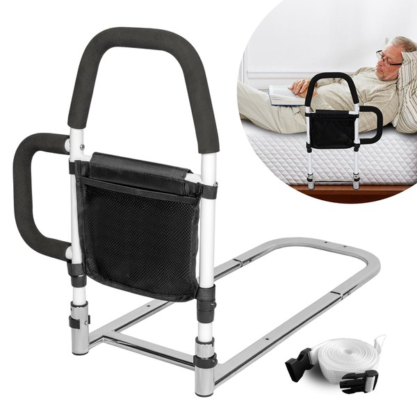 HEPO Bed Rails for Elderly Adults Safety with Storage Pocket,