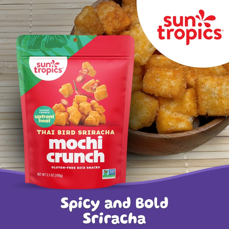 Sun Tropics Mochi Snack Bites, Thai Bird Sriracha Flavor- 3.5